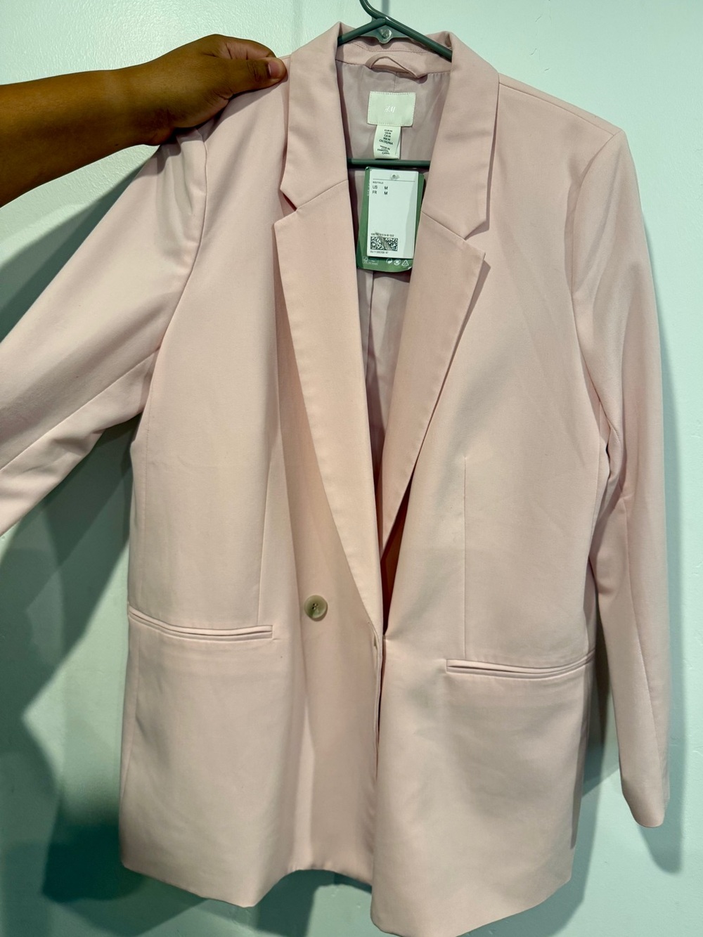 H&M Light Pink Single-Button Blazer